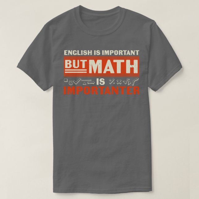 English Is Import but Math Is Importanter  T-Shirt (Design Front)
