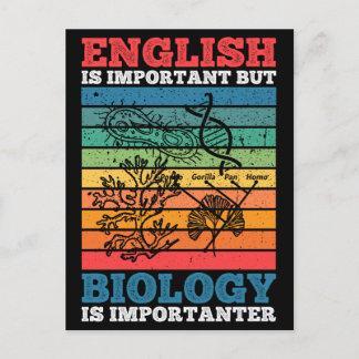 English Is Important But Biology Is Importanter Postcard