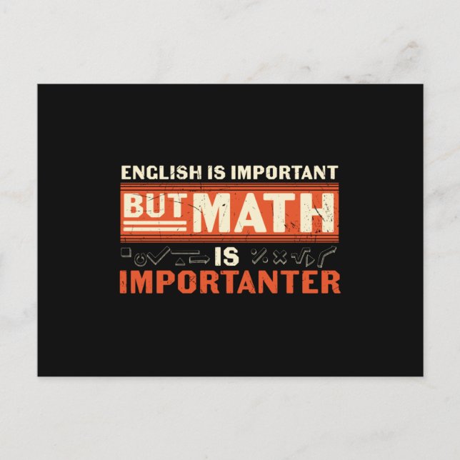 English is Important But Math is Importanter Postcard (Front)