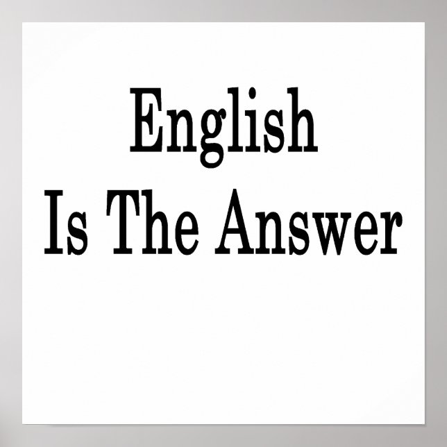 English Is The Answer Poster (Front)