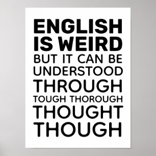 English is Weird Funny Grammar Poster