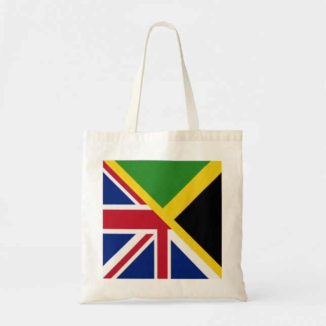 English Jamaican Flag | Half Jamaica England Flag Tote Bag (Front)