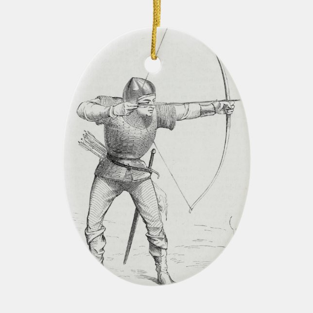 English Longbowman Ceramic Tree Decoration (Front)