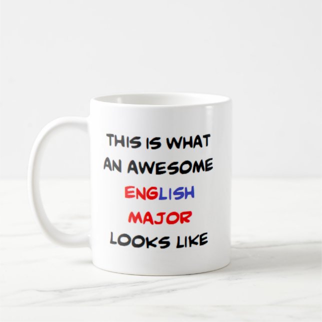english major, awesome coffee mug (Left)
