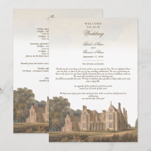 English Manor Chateau Villa Wedding Itinerary Programme