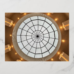 English Manor House Ceiling Foil Holiday Postcard