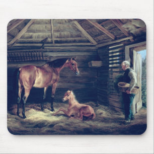 English Mare With Her Foals, 1833 Mouse Pad