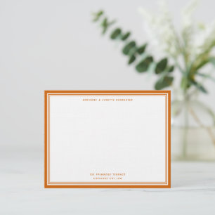 English Marmalade Orange Border Couple's  Card
