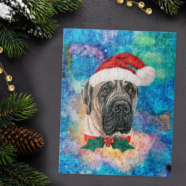 English Mastiff Breed Dog Christmas Jigsaw Puzzle (Creator Uploaded)