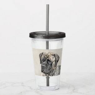 English Mastiff (Brindle) Painting - Dog Art Acrylic Tumbler