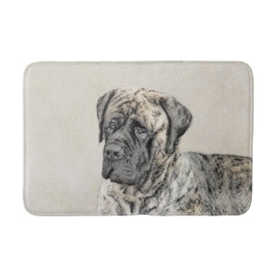 English Mastiff (Brindle) Painting - Dog Art Bath Mat