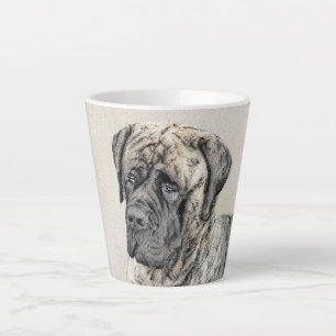 English Mastiff (Brindle) Painting - Dog Art Latte Mug