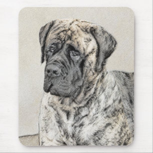 English Mastiff (Brindle) Painting - Dog Art Mouse Pad