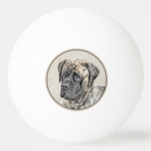 English Mastiff (Brindle) Painting - Dog Art Ping Pong Ball