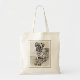 English Mastiff (Brindle) Painting - Dog Art Tote Bag