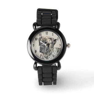 English Mastiff (Brindle) Painting - Dog Art Watch