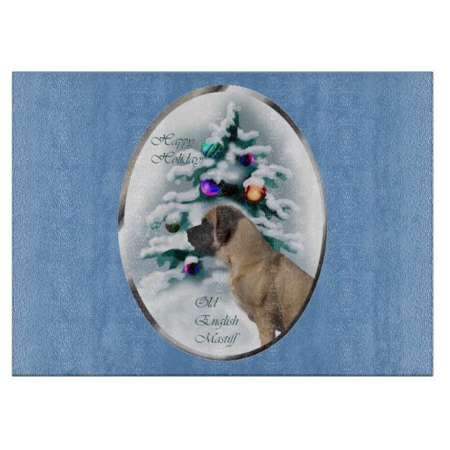 English Mastiff Christmas Cutting Board (Front)