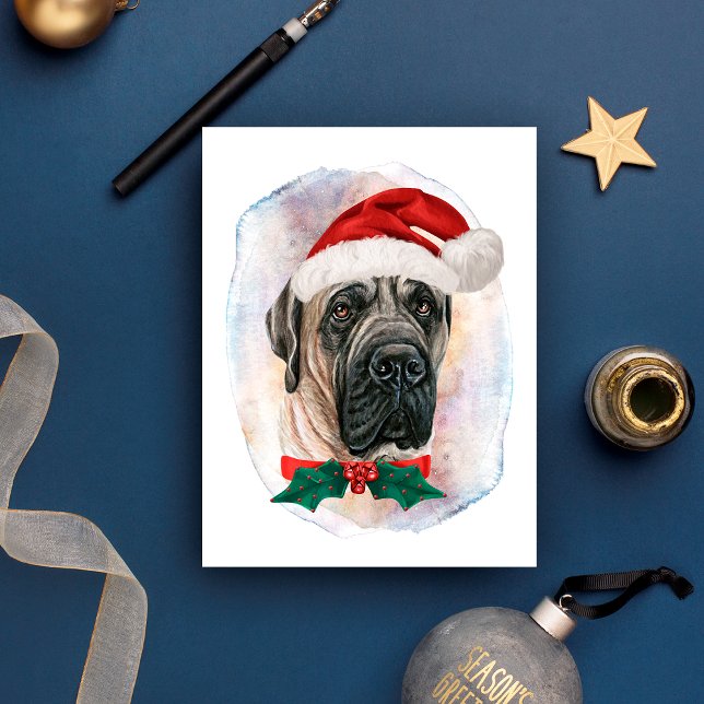 English Mastiff Christmas Gifts For Dogs Lovers Holiday Postcard (Creator Uploaded)