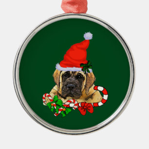English Mastiff Christmas Metal Tree Decoration