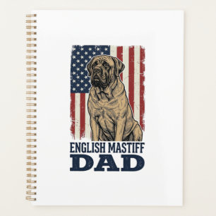 English Mastiff Dad Patriotic Vintage Dog Design_1 Planner