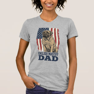 English Mastiff Dad Patriotic Vintage Dog Design_1 T-Shirt