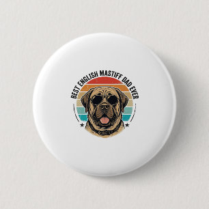 English Mastiff Dad Vintage Sunset Dog Vector Desi 6 Cm Round Badge