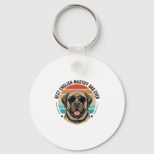 English Mastiff Dad Vintage Sunset Dog Vector Desi Key Ring
