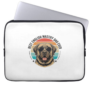 English Mastiff Dad Vintage Sunset Dog Vector Desi Laptop Sleeve