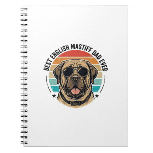 English Mastiff Dad Vintage Sunset Dog Vector Desi Notebook