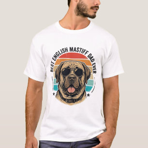 English Mastiff Dad Vintage Sunset Dog Vector Desi T-Shirt
