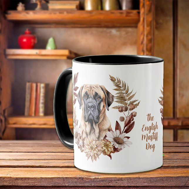 English Mastiff Dog Autumn Wreath Mug (Creator Uploaded)