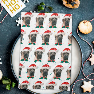 English Mastiff Dog Breed Christmas Tea Towel
