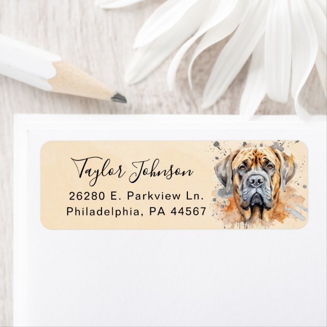 English Mastiff Dog Return Address (Insitu)