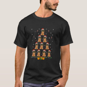 English Mastiff Dog Santa Hat Xmas Lights Christma T-Shirt