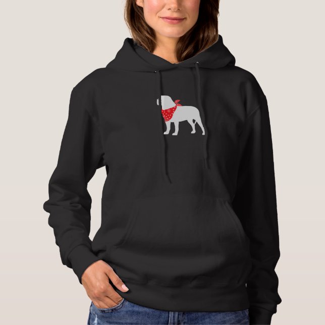 English Mastiff Dog Wearing Red Bandanna Hoodie (Front)