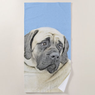 English Mastiff (Fawn) Painting - Original Dog Art Beach Towel