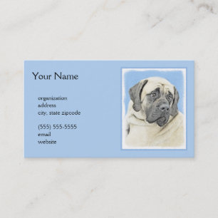 English Mastiff (Fawn) Painting - Original Dog Art Business Card