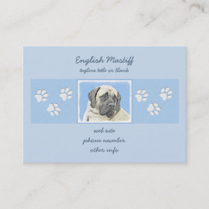 English Mastiff (Fawn) Painting - Original Dog Art Business Card