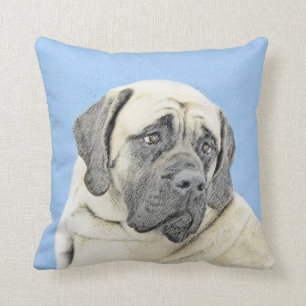 English Mastiff (Fawn) Painting - Original Dog Art Cushion