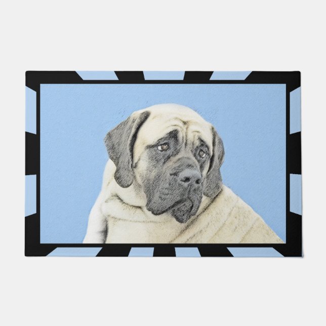 English Mastiff (Fawn) Painting - Original Dog Art Doormat (Front)