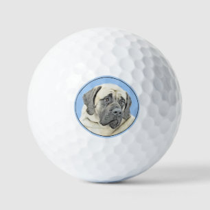 English Mastiff (Fawn) Painting - Original Dog Art Golf Balls