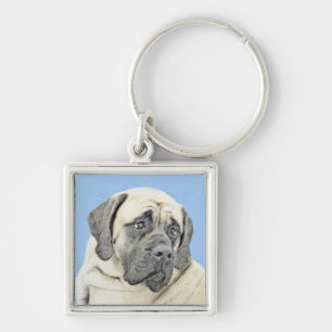 English Mastiff (Fawn) Painting - Original Dog Art Key Ring