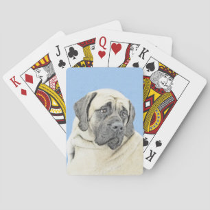 English Mastiff (Fawn) Painting - Original Dog Art Playing Cards