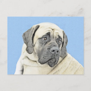 English Mastiff (Fawn) Painting - Original Dog Art Postcard