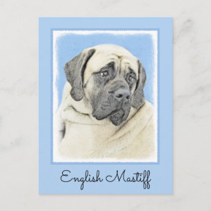 English Mastiff (Fawn) Painting - Original Dog Art Postcard