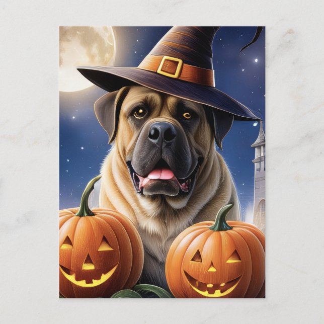 English Mastiff Great Dane Halloween Postcard (Front)