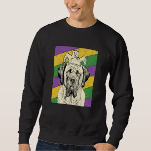 English Mastiff Jester Mardi Gras Dog Mom or Dad Sweatshirt