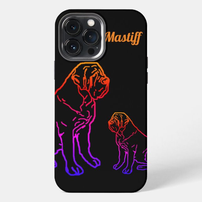 English Mastiff Neon English Mastiff iPhone Case (Back)