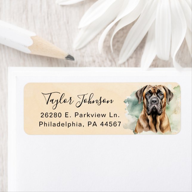 English Mastiff Return Address Label (Insitu)