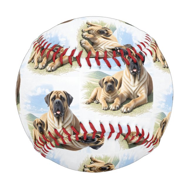 English Mastiff with child on vacation Baseball (Front)
